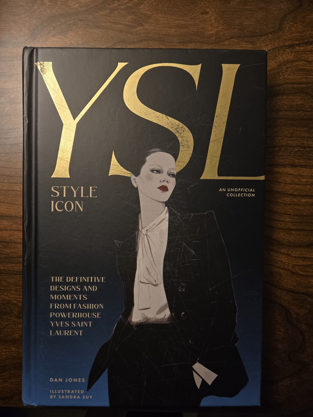 Yves Saint Laurent Black Hardcover with Fashion Illustration Panels